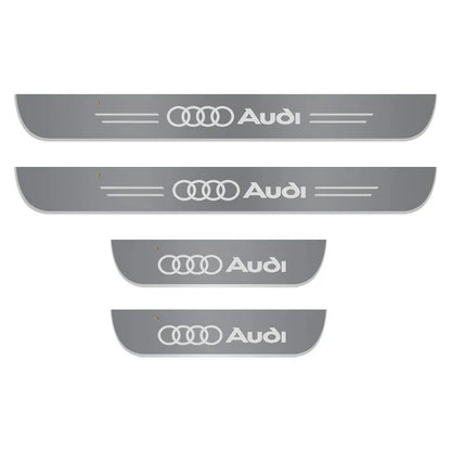 LED Wireless Car Door Sill Lights – 4PCS USB Welcome Light Pathway Pedal Lamp Kit for Audi A3 A4 A5 A7 Q5 Q7 Models