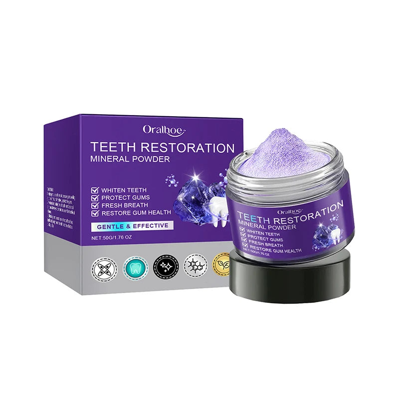 Mineral Teeth Whitening Powder – 50g Oral Care Formula to Clean Stains, Brighten Smile, and Restore Natural Fresh Breath Confidence