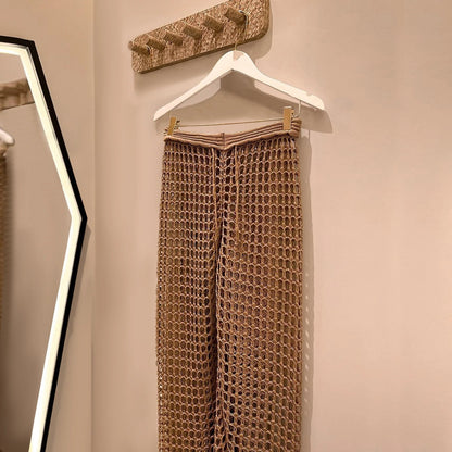 Sexy Lace Crochet Bikini Cover-Up – Beach Pants Swimwear Tunic with Hollow Out Design for Summer Poolside & Seaside Glam