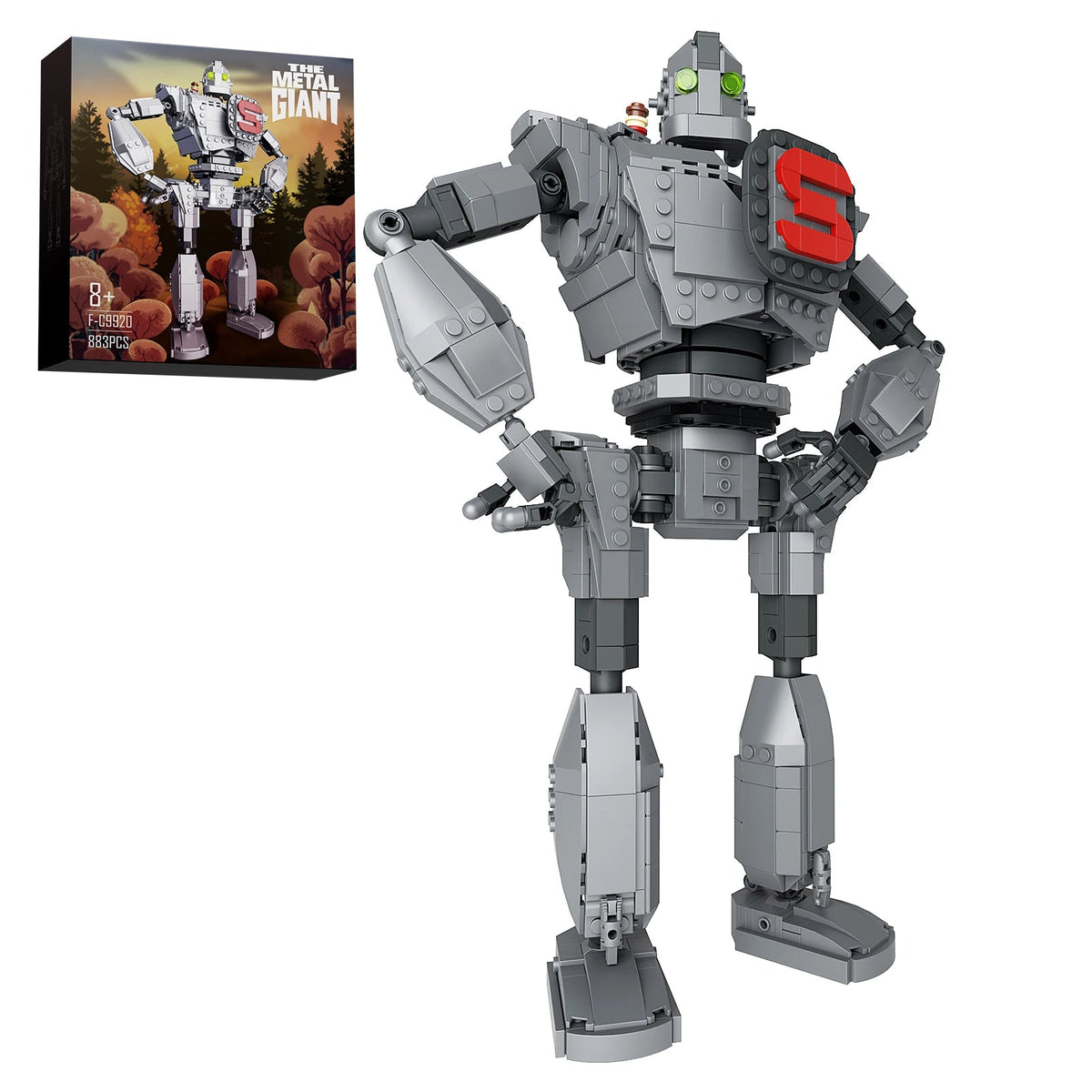 Metal Giant Robot Building Block Set – 883pcs. Classic Action Movie Model Kit, Ultimate Gift for Kids, Collectors & Sci-Fi Fans