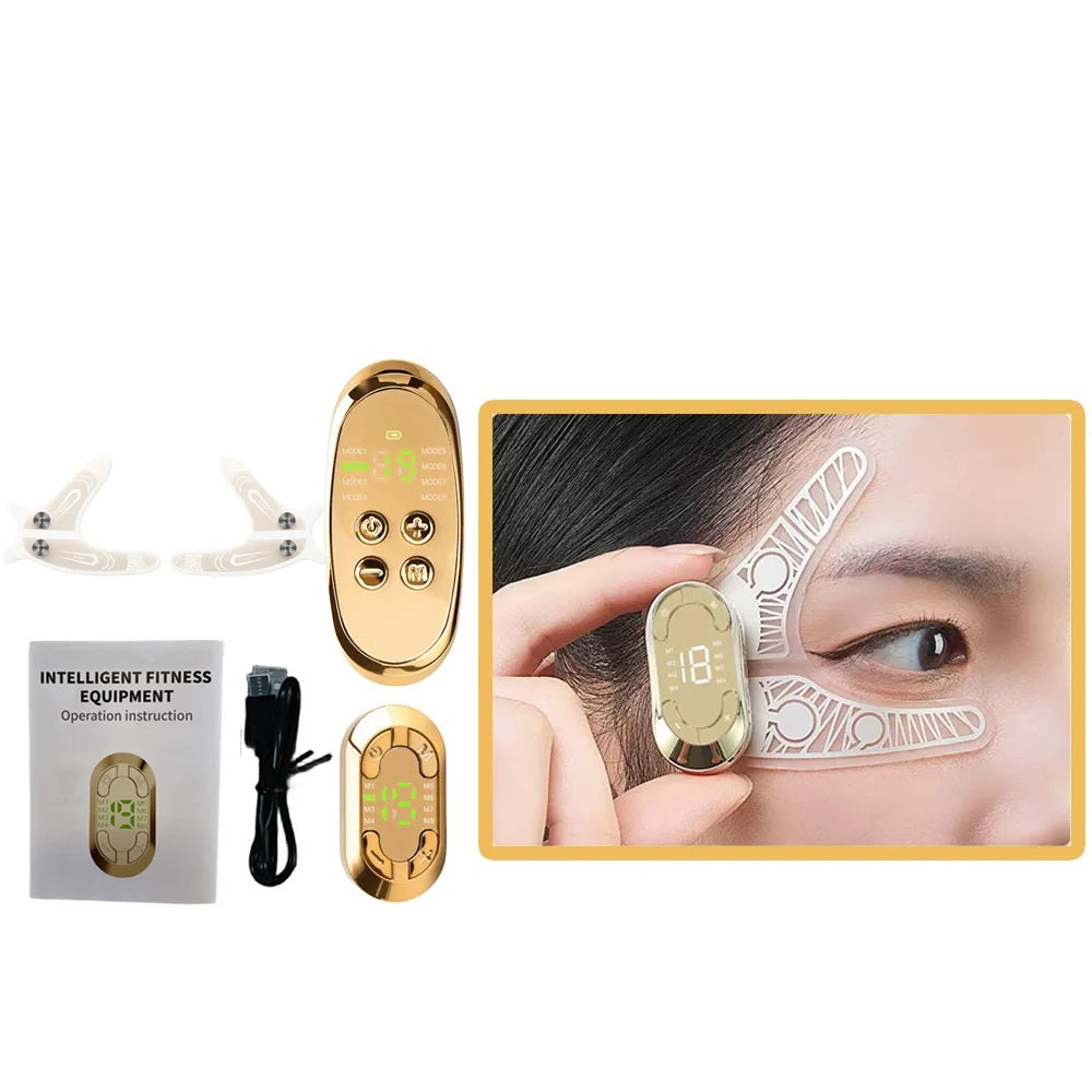 LED Red Light Eye Therapy Device – EMS Microcurrent Eye Massager Reduces Wrinkles, Relieves Eye Fatigue, and Brightens Under-Eye Area