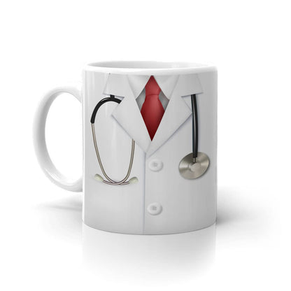Personalized Khakee Doctor Theme Ceramic Coffee Mug – 325ml Humorous Gift for Doctors, Birthday Present with Medical Design & Durable Print