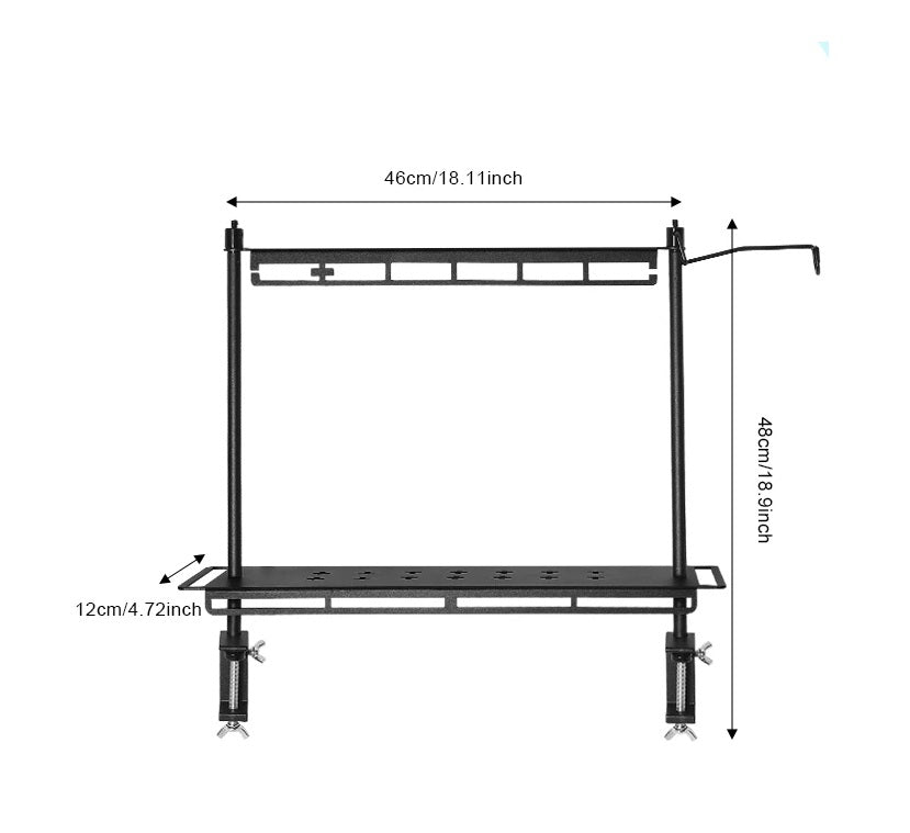 Foldable Aluminum Camping Storage Rack – Double-Layer Organizer Table for Outdoor Kitchen, Hanging Rack & Compact Portable Design