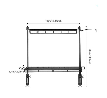 Foldable Aluminum Camping Storage Rack – Double-Layer Organizer Table for Outdoor Kitchen, Hanging Rack & Compact Portable Design