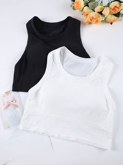 Women’s Elastic Crop Top Bra with Pads – Slim Fit, Beautiful Back Design for Comfortable Daily Wear and Stylish Support
