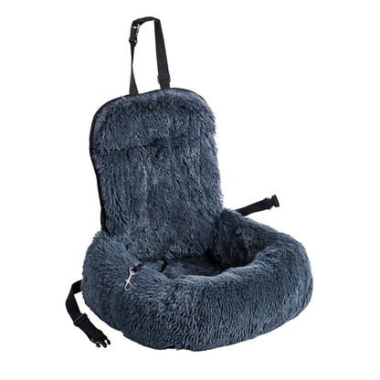 Weltbild Grey Plush Dog Car Seat - Comfortable, Safe, and Stylish Travel Solution for Pets in Any Vehicle