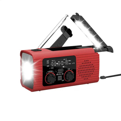 Portable Camping Solar Radio – Multi-Function Hand Crank Emergency Radio with Flashlight, NOAA Alerts, AM/FM, and 3-Way Charging for Survival