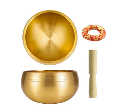 Brass Buddha Singing Bowl - Nepalese Meditation Tool with Leather Stick, Deep Mantra Sounds for Yoga & Spiritual Calm