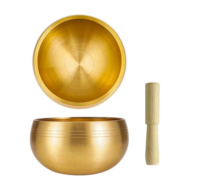 Brass Buddha Singing Bowl - Nepalese Meditation Tool with Leather Stick, Deep Mantra Sounds for Yoga & Spiritual Calm
