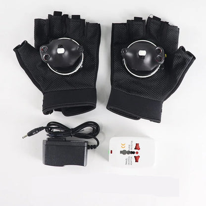 RGB Laser Gloves – Rotating Multicolor Nightclub Light Show Props with Auto Laser Cannon Effect for Dancers & Performers