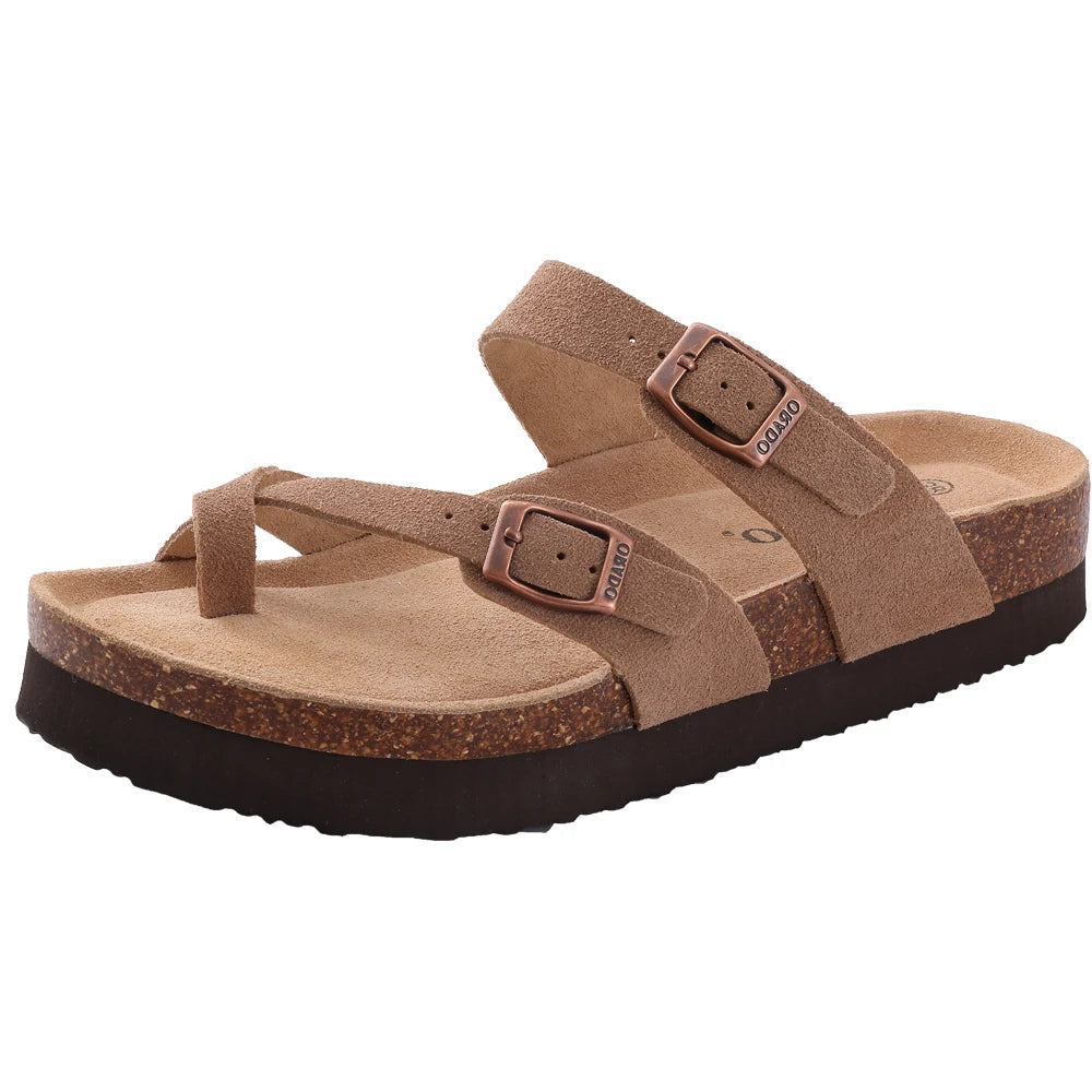 Comwarm Arch Support Suede Mules – Unisex Cork Sole Clogs for Home, Beach, Outdoor Comfort & Stylish Everyday Footwear