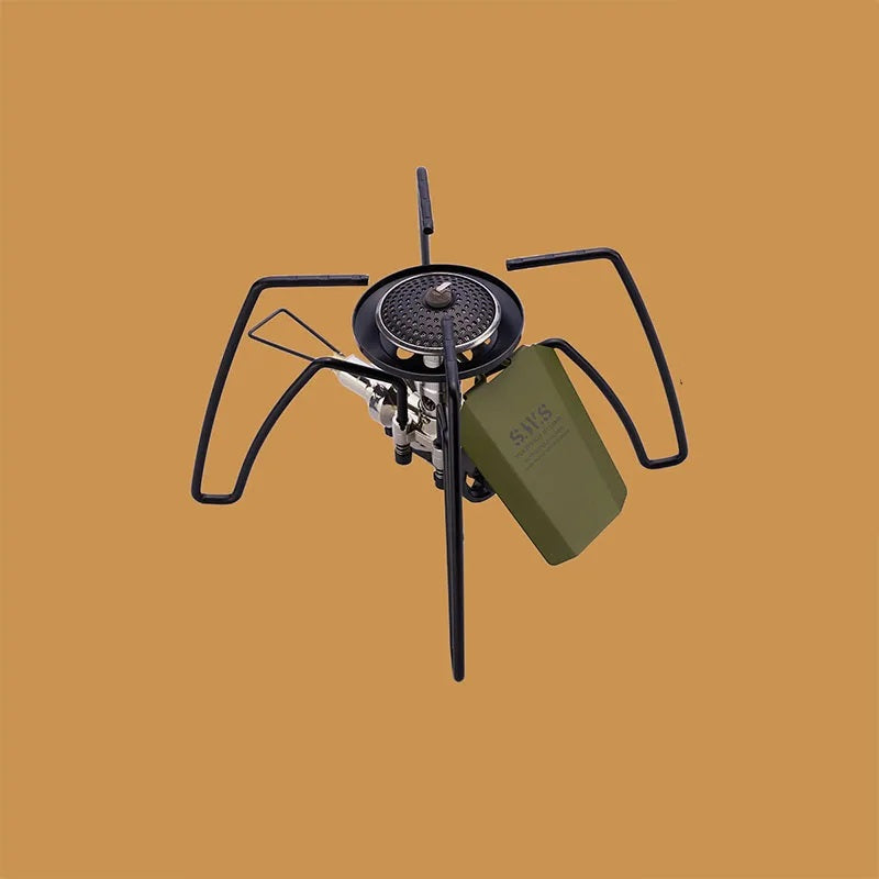 Spider Folding Camping Stove – Compact Outdoor Gas Burner for BBQ, Hiking, Tableware & Emergency Cooking Setup