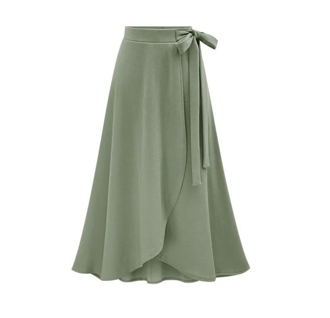 Winter Warm Irregular A-Line Skirt - Cozy Medium-Long Elastic Waist Skirt for Feminine, Slim Fit Street Fashion Appeal