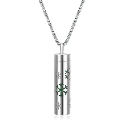 Aromatherapy Pendant Essential Oil Bottle Necklace – Stainless Steel Hollow Corrugated Couple Pendant for Diffusing and Healing Fragrance on the Go