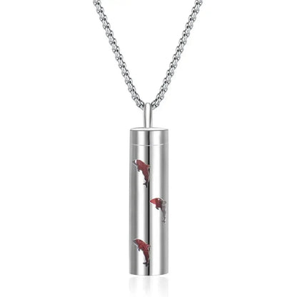 Aromatherapy Pendant Essential Oil Bottle Necklace – Stainless Steel Hollow Corrugated Couple Pendant for Diffusing and Healing Fragrance on the Go