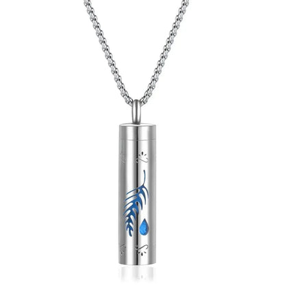Aromatherapy Pendant Essential Oil Bottle Necklace – Stainless Steel Hollow Corrugated Couple Pendant for Diffusing and Healing Fragrance on the Go