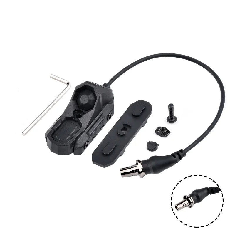 Tactical Flashlight with Dual Function Remote Pressure Switch - Hunting Light with AXON Dual Remote Switch Flashlight, M300 M600 Fits 20mm Rails for Airsoft Pros