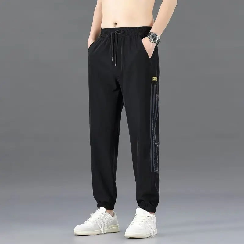 Men’s Trendy Street Style Pants – Two Pack Spring & Autumn Plus-Size Joggers with Tapered Legs, Elastic Waist, and Fashion Forward Fit