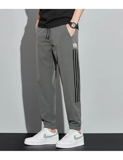 Men’s Trendy Street Style Pants – Two Pack Spring & Autumn Plus-Size Joggers with Tapered Legs, Elastic Waist, and Fashion Forward Fit