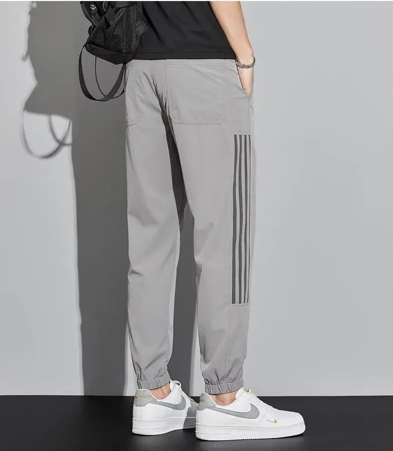 Men’s Trendy Street Style Pants – Two Pack Spring & Autumn Plus-Size Joggers with Tapered Legs, Elastic Waist, and Fashion Forward Fit