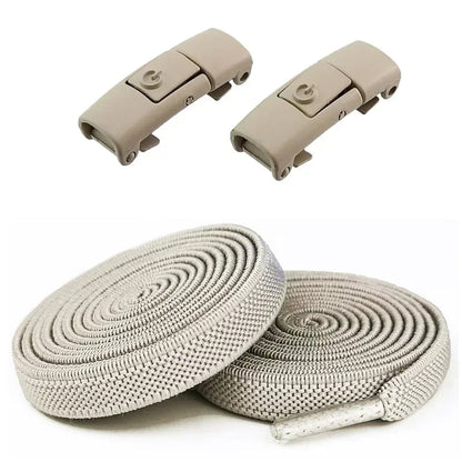 Elastic No Tie Shoelaces - 2-Pair Flat Locking Laces for Kids & Adults Sneakers