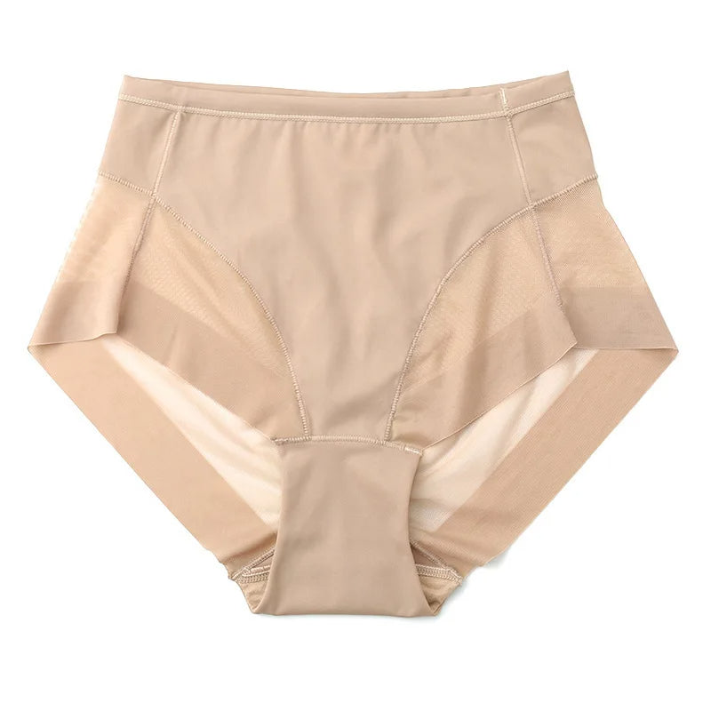 Mid-Waist Breathable Women’s Briefs – Hip-Lifting Transparent Mesh Corset Panties in Ice Silk for All-Day Comfort and Flattering Waistline Support