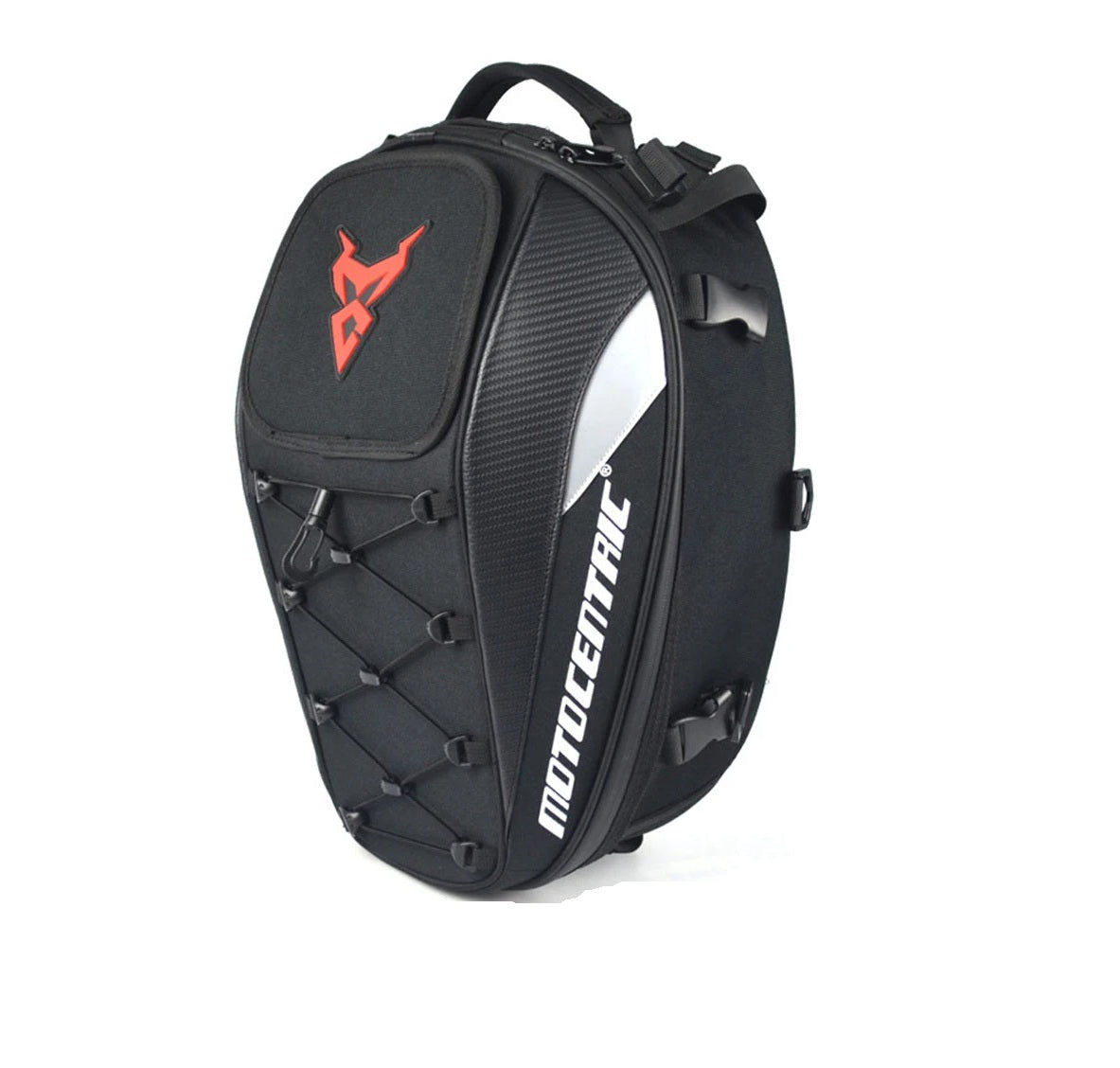 Motocentric Waterproof Tail Bag – High-Capacity Multipurpose Motorcycle Rear Seat Storage & Rider Backpack with Durable Material & Secure Design