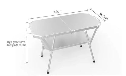 Outdoor Compact Folding Steel Table – Durable Camping BBQ Table for Tactical Outdoor Use, Picnics, and Portable Cooking Setups