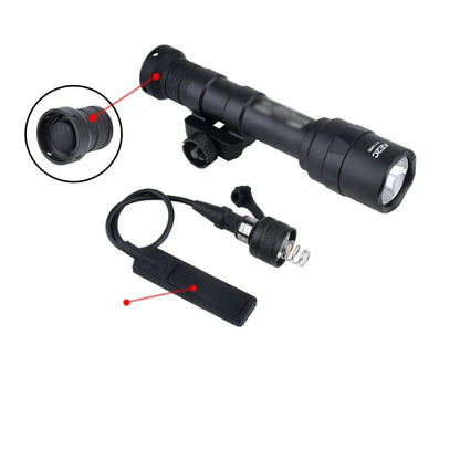 Tactical Flashlight with Dual Function Remote Pressure Switch - Hunting Light with AXON Dual Remote Switch Flashlight, M300 M600 Fits 20mm Rails for Airsoft Pros