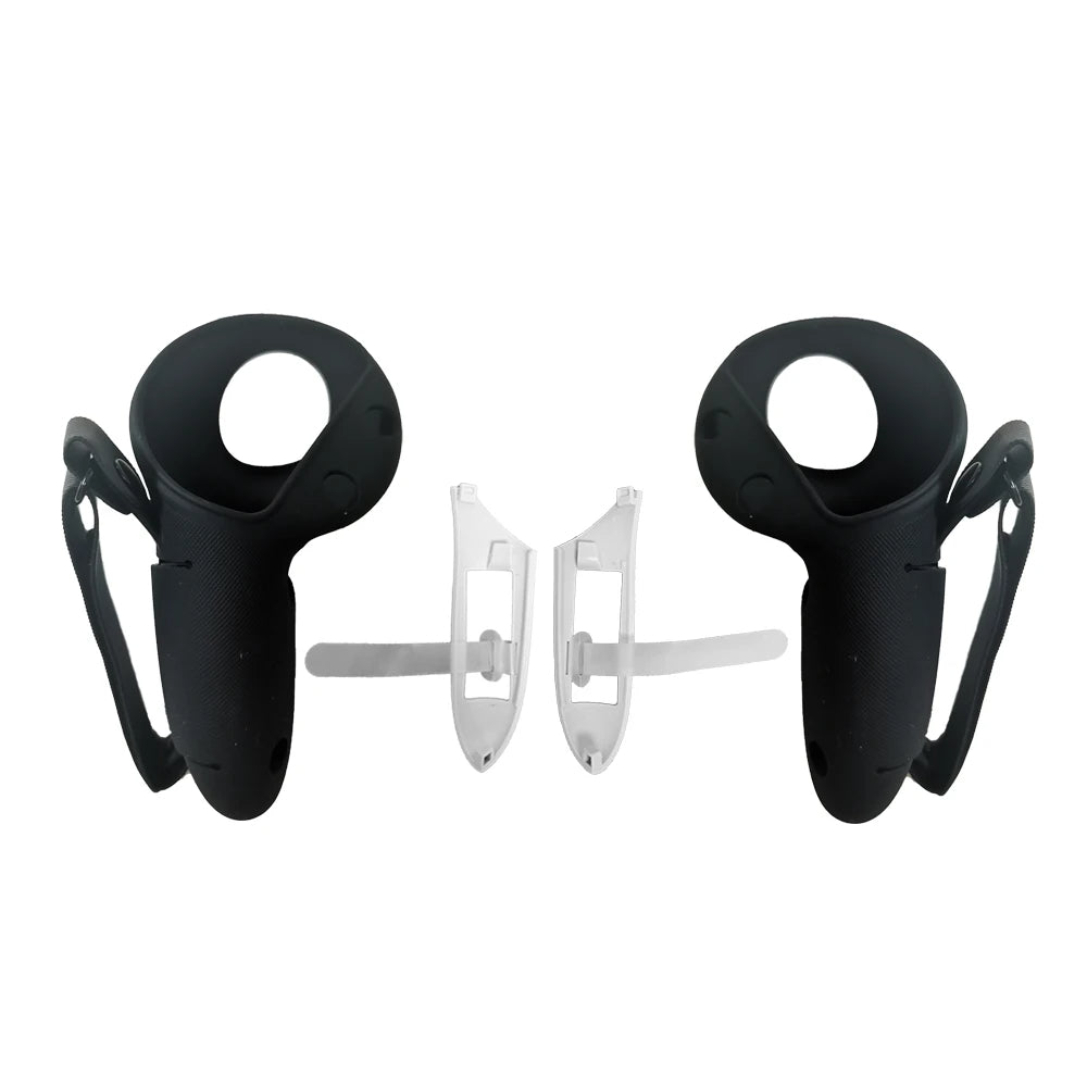 VR Controller Case Cover for Meta Quest 3/3S – Silicone Grip with Battery Access, Opening Cap & Knuckle Strap for Secure Play