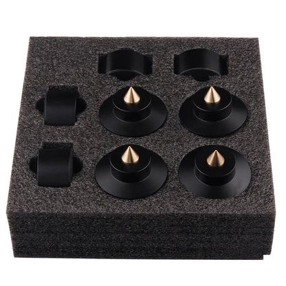 Aluminum Audio Amplifier Feet – 4-Piece HiFi Shock Absorber Pads for Speaker or CD Player, Reduce Vibration, Boost Sound Clarity