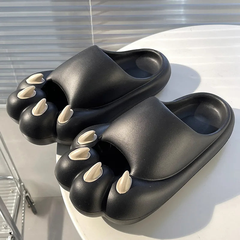 Cute Tiger Paw Cartoon Slippers – Unisex Funny Outdoor Summer Slides Featuring Bear & Cat Claw Design for Novelty Slide Footwear