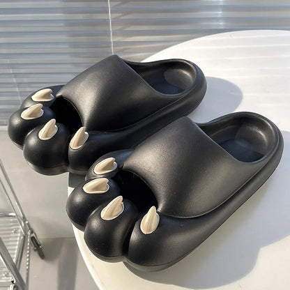 Cute Tiger Paw Cartoon Slippers – Unisex Funny Outdoor Summer Slides Featuring Bear & Cat Claw Design for Novelty Slide Footwear