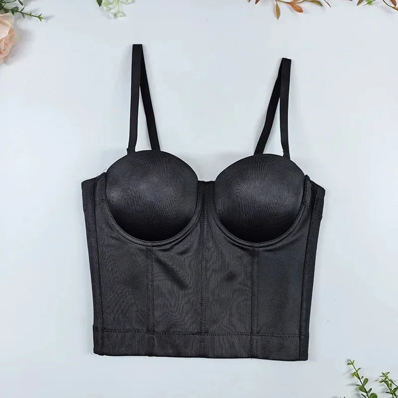 Strapless Backless Bodysuit – Sexy Slimming Crossbody Vest with Chest Wrap and Fishbone Support for Beautiful Silhouette Appeal