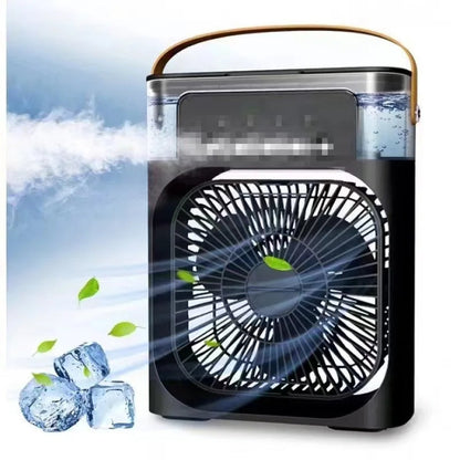 Portable USB Fan with Air Conditioning & LED Night Light – 3‑in‑1 Humidifier, Electric Cooler & Fun Home Gadget for Summer Use