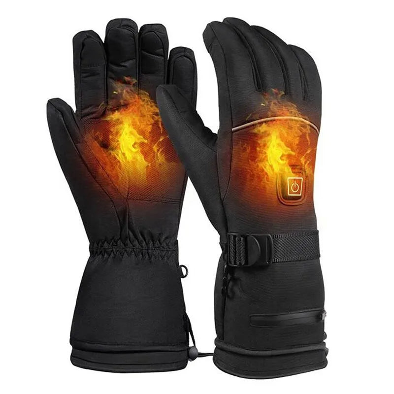 Heated Waterproof Winter Gloves – Three Temperature Levels Intelligent USB-Powered Thermal Gloves for Men & Women’s Motorcycle, Bicycle, Camping & Fishing Use