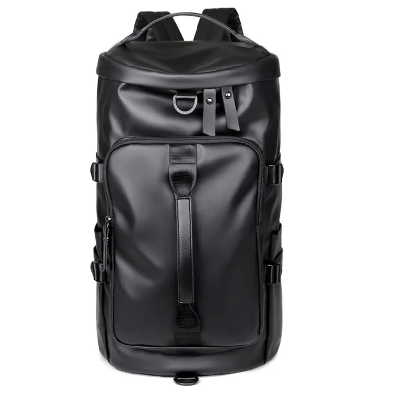 Gym Travel Backpack for Men & Women – Faux Leather Duffel Shoulder Bag, Durable Outdoor Sports and Fitness Weekender Gear