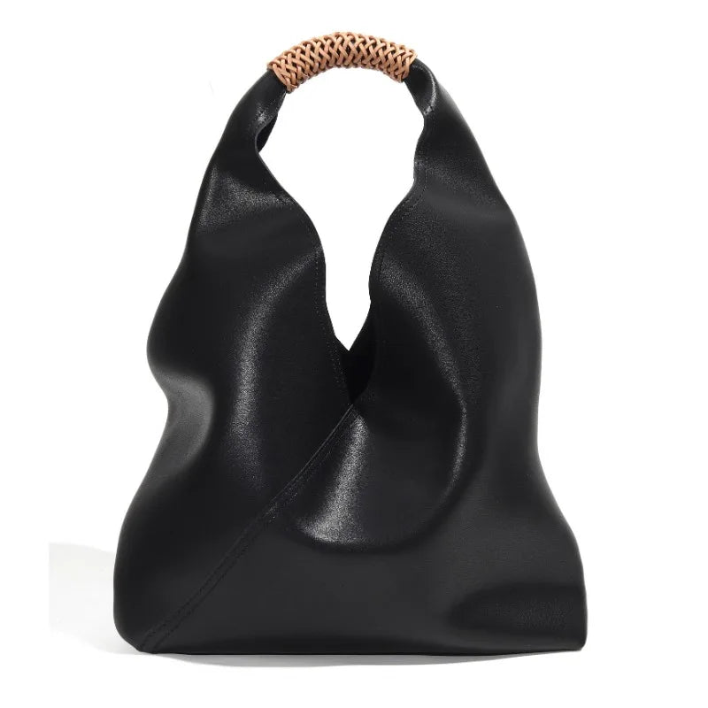 Genuine Leather Tote Bag - Spacious Spring/Summer Women's Handbag with Shoulder Strap for Commuting in Style