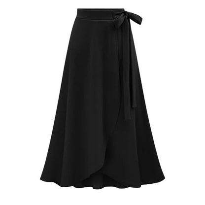 Winter Warm Irregular A-Line Skirt - Cozy Medium-Long Elastic Waist Skirt for Feminine, Slim Fit Street Fashion Appeal