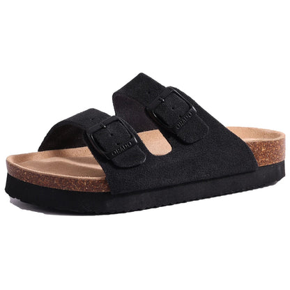 Comwarm Arch Support Suede Mules – Unisex Cork Sole Clogs for Home, Beach, Outdoor Comfort & Stylish Everyday Footwear