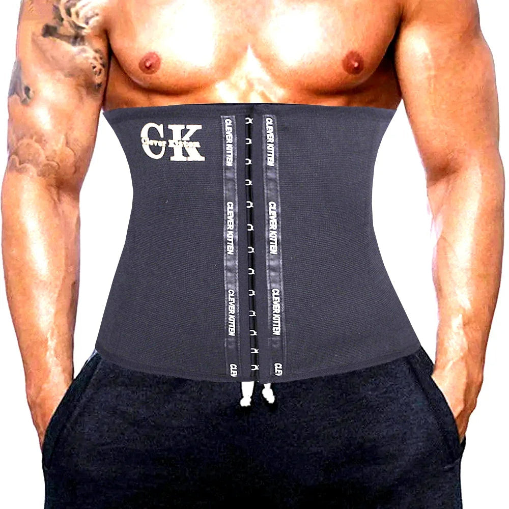 Waist Trainer Sports Belt for Men – Slimming Gym Corset with Belly Trimmer, Body Shaper Wrap for Weight Loss and Core Support