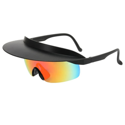 Sunglasses with Built-in Visor – Windproof Cycling Eyewear Shade for Outdoor Adventures, Stylish Sun Protection for Riders