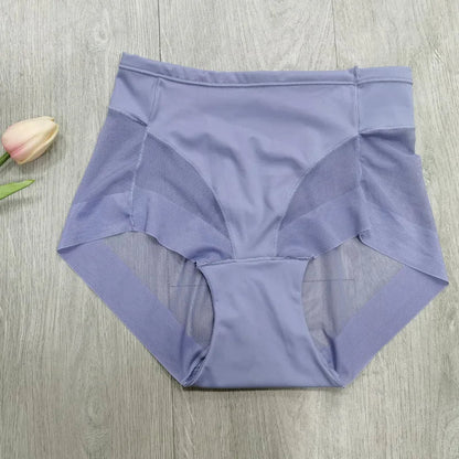Mid-Waist Breathable Women’s Briefs – Hip-Lifting Transparent Mesh Corset Panties in Ice Silk for All-Day Comfort and Flattering Waistline Support