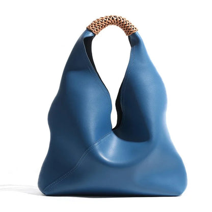 Genuine Leather Tote Bag - Spacious Spring/Summer Women's Handbag with Shoulder Strap for Commuting in Style