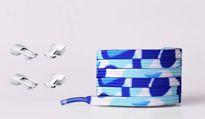 Elastic Shoelaces Sneakers - Colorful No-Tie Flat Laces with Metal Lock for Adults & Kids, Lazy Fit, Stylish Convenience