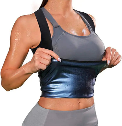 Women's Sauna Sweat Vest - Short Sleeve Heat-Trapping Shapewear for Slimming, Workout & Body Sculpting Results