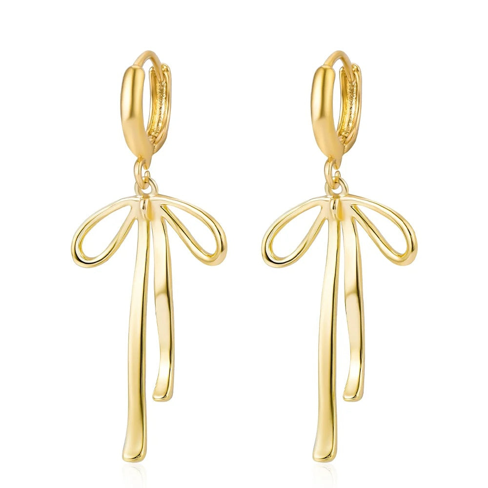 Fairy Tale Bow Stud Earrings – Retro Sweet Stainless Steel Jewelry for Women, Perfect for Daily Fashion, Gifts, or Special Occasions