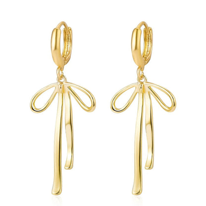 Fairy Tale Bow Stud Earrings – Retro Sweet Stainless Steel Jewelry for Women, Perfect for Daily Fashion, Gifts, or Special Occasions