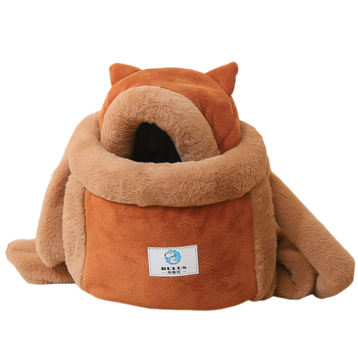 Winter Plush Cat Backpack Carrier – Soft Pet Cage Bag for Indoor/Outdoor Use with Comfortable Padded Straps & Travel Convenience