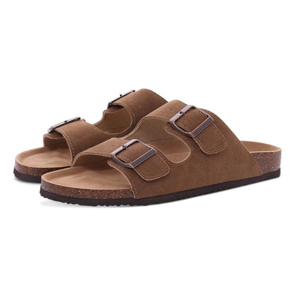 Comwarm Arch Support Suede Mules – Unisex Cork Sole Clogs for Home, Beach, Outdoor Comfort & Stylish Everyday Footwear
